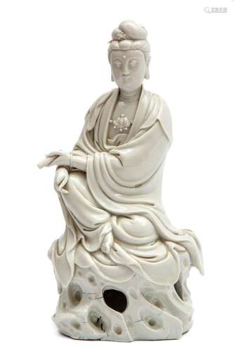 A blanc-de-Chine white porcelain Guanyin