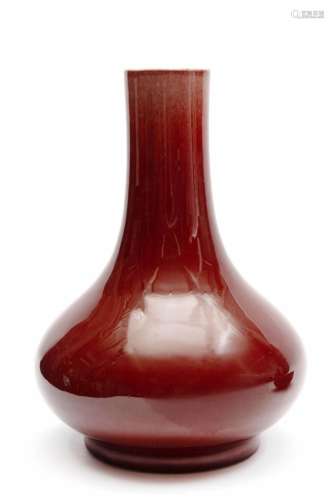 A sang-de-boeuf red glaze bottle vase