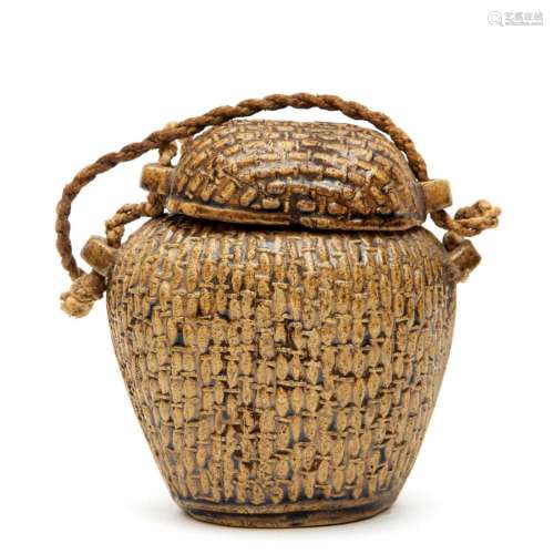 A Chinese Song period basket weave jar and cover