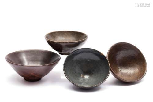 Four Song Dynasty Jian Yao pottery bowls