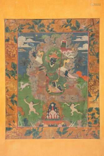 A thangka depicting Dorje Legpa