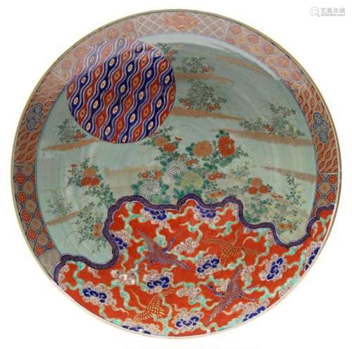 A large Japanese porcelain charger