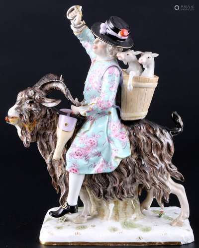 Meissen tailor on goat 1st choice, 1860 - 1924, Schneider au...