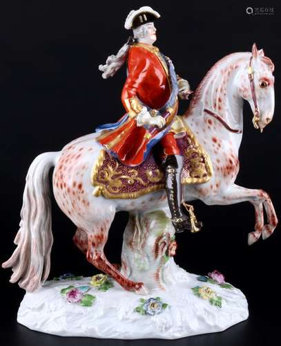 Meissen August III. on a horse 1st choice, August III. zu Pf...