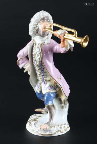 Meissen monkey chapel trumpeter, Affenkapelle Trompeter,