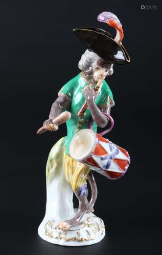 Meissen monkey chapel drummer, Affenkapelle Trommler,