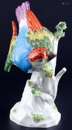 Meissen parrot sculpture 1st choice, Papagei,