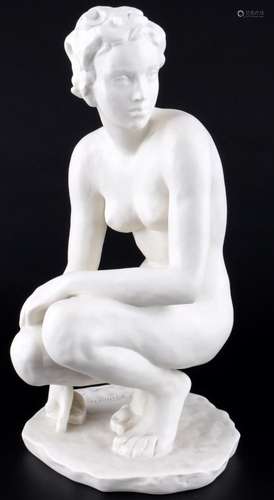 Rosenthal crouching female nude act, weiblicher hockender Ak...