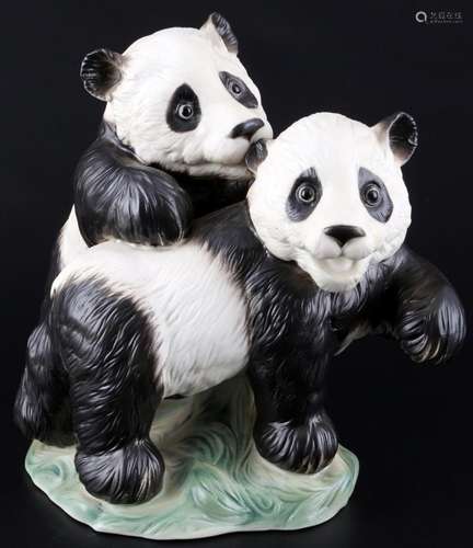 Karl Ens group of panda cups, Volkstedt, Panda Figurengruppe...