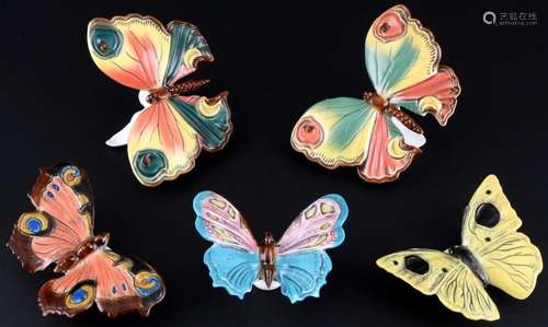 Albert Stahl 5 butterflies, Rudolstadt, Schmetterlinge,