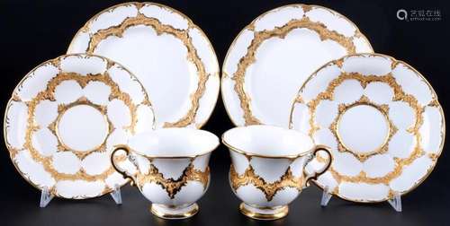 Meissen B-Form 2 coffee cups with saucers and dessert plates...