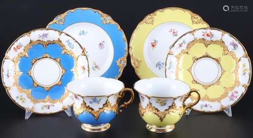 Meissen B-Form Light Blue / Yellow Strewn Flowers coffee cup...