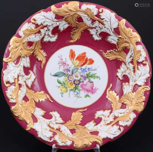 Meissen Flower Bouquet Purple large splendor bowl 1st choice...