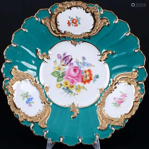 Meissen Flower Bouquet Russian Green splendor bowl 1st choic...