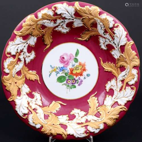 Meissen purple splendor bowl with acanthus relief 1st choice...