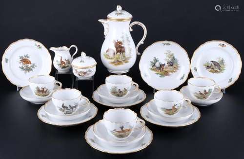 Meissen Wild Animals after Ridinger coffee service for 6 per...