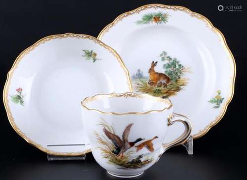 Meissen Wild Animals after Ridinger mocha coffee cup with sa...