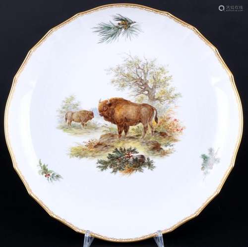 Meissen Wild Animals after Ridinger large sumptuous bowl 1st...