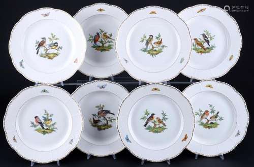 Meissen Birds 8 dinner plates 1st choice, Speiseteller 1.Wah...