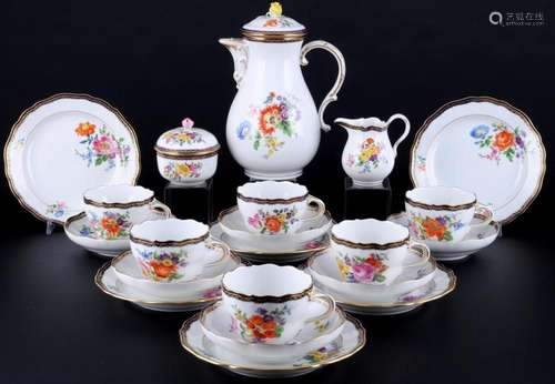 Meissen A-Kante Flower Bouquet coffee service for 6 persons ...