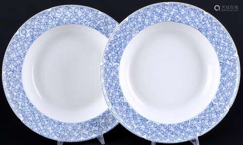 Meissen Riemerschmid Blue Panicle 2 soup plates 1st choice, ...