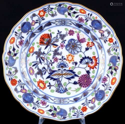 Meissen Zwiebelmuster Rot Gold dinner plate 1st choice, Spei...