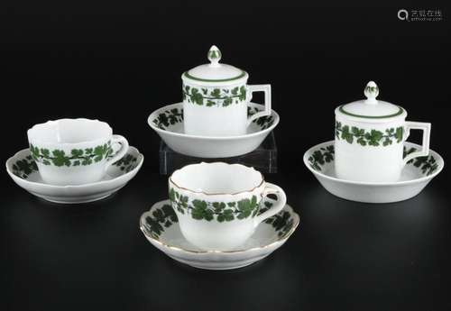 Meissen Vine Leaves 4 cups, Tassen,