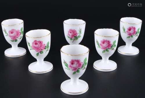 Meissen Red Rose 6 egg cups, Eierbecher,