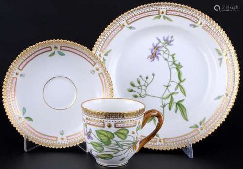 Royal Copenhagen Flora Danica coffee cup with saucer and des...