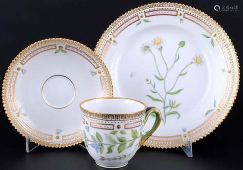 Royal Copenhagen Flora Danica coffee cup with saucer and des...