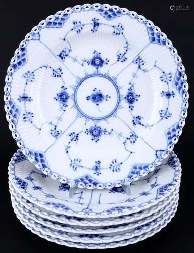 Royal Copenhagen Musselmalet Full Lace 6 dinner plates 1084 ...