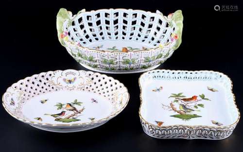 Herend RO Rothschild 3 splendor bowls, Prunkschalen,