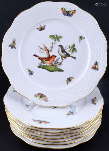 Herend RO Rothschild 8 dessert plates, Kuchenteller,