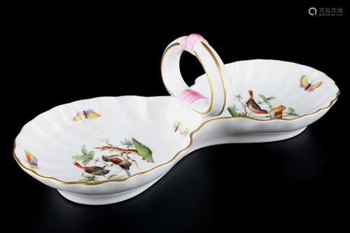 Herend Rothschild double shell bowl with handle, Henkel - Mu...