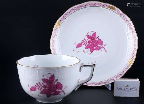 Herend AP Apponyi Purpur very large cup with saucer, riesige...