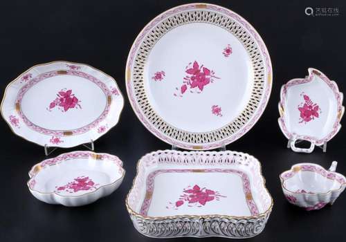 Herend AP Apponyi Purpur 6 bowls, Schalen,