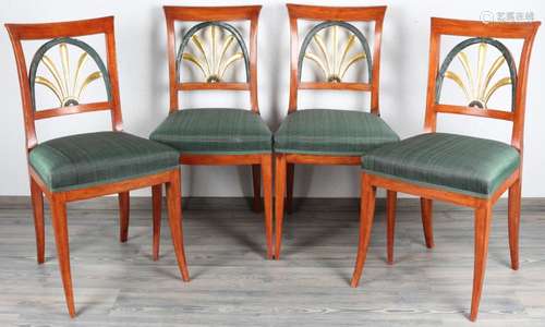 Biedermeier set of 4 chairs around 1820/1840, Satz von 4 Stü...