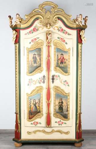 Farmer cabinet with putti, Bauernschrank mit aufgesetzten Pu...