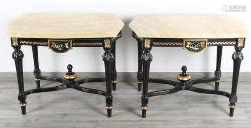 2 side tables in the Napoleon III style, 2 Beistelltische im...