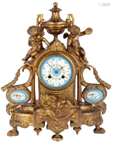 French bronze mantel clock 19th century, Kaminuhr Bronze 19....