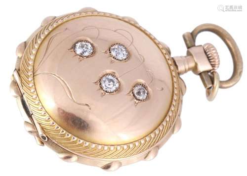 585 gold ladies savonette with diamonds, 14K Gold Damen Savo...