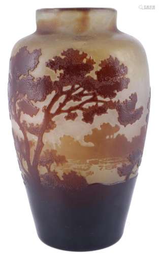 Emile Galle (1846-1904) glass vase art nouveau, Jugendstil V...