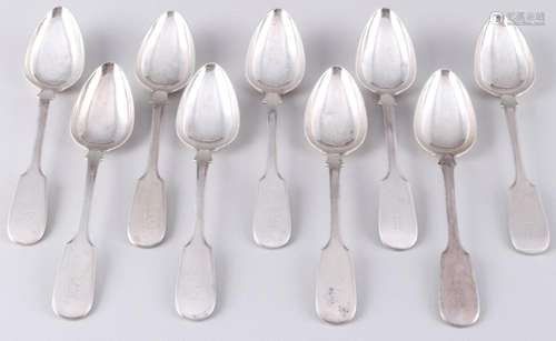 Russia 84 Zolotniki silver 9 spoons, 19th century, Russland ...