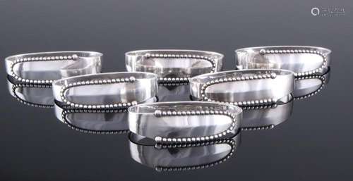 Georg Jensen Beaded 925 sterling silver serviette rings, Den...