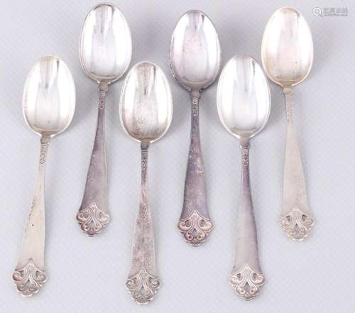 Norway 830 silver 8 mocha coffee spoons, Norwegen Silber Mok...