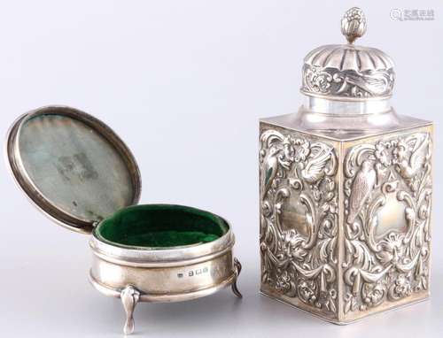 England 925 sterling silver tea and jewelry box art nouveau,...