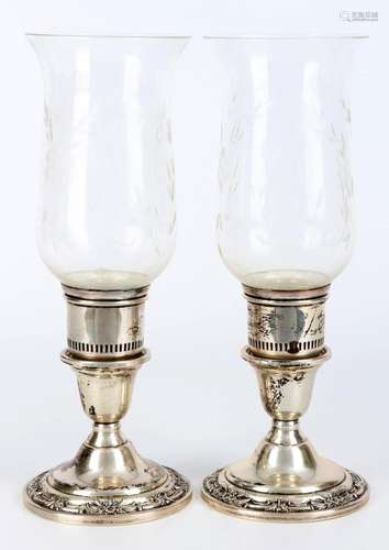 England pair of sterling silver candlesticks, 925 Silber Paa...