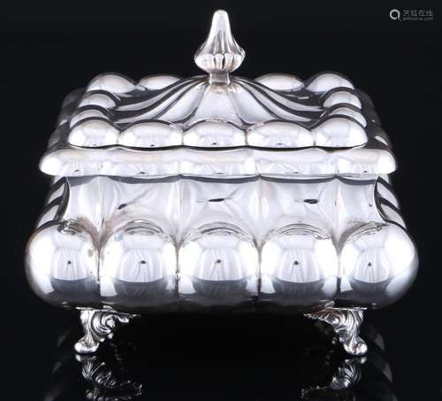 835 silver lidded box art deco, Silber Deckeldose,