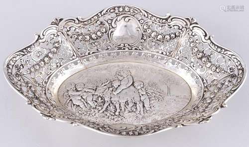 800 silver bowl with cherubs art nouveau, Silber Putten Scha...