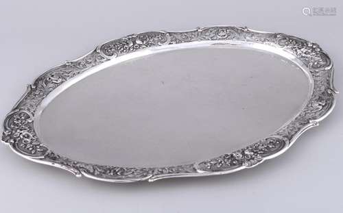 800 silver large tray, art nouveau, großes Silber Tablett,